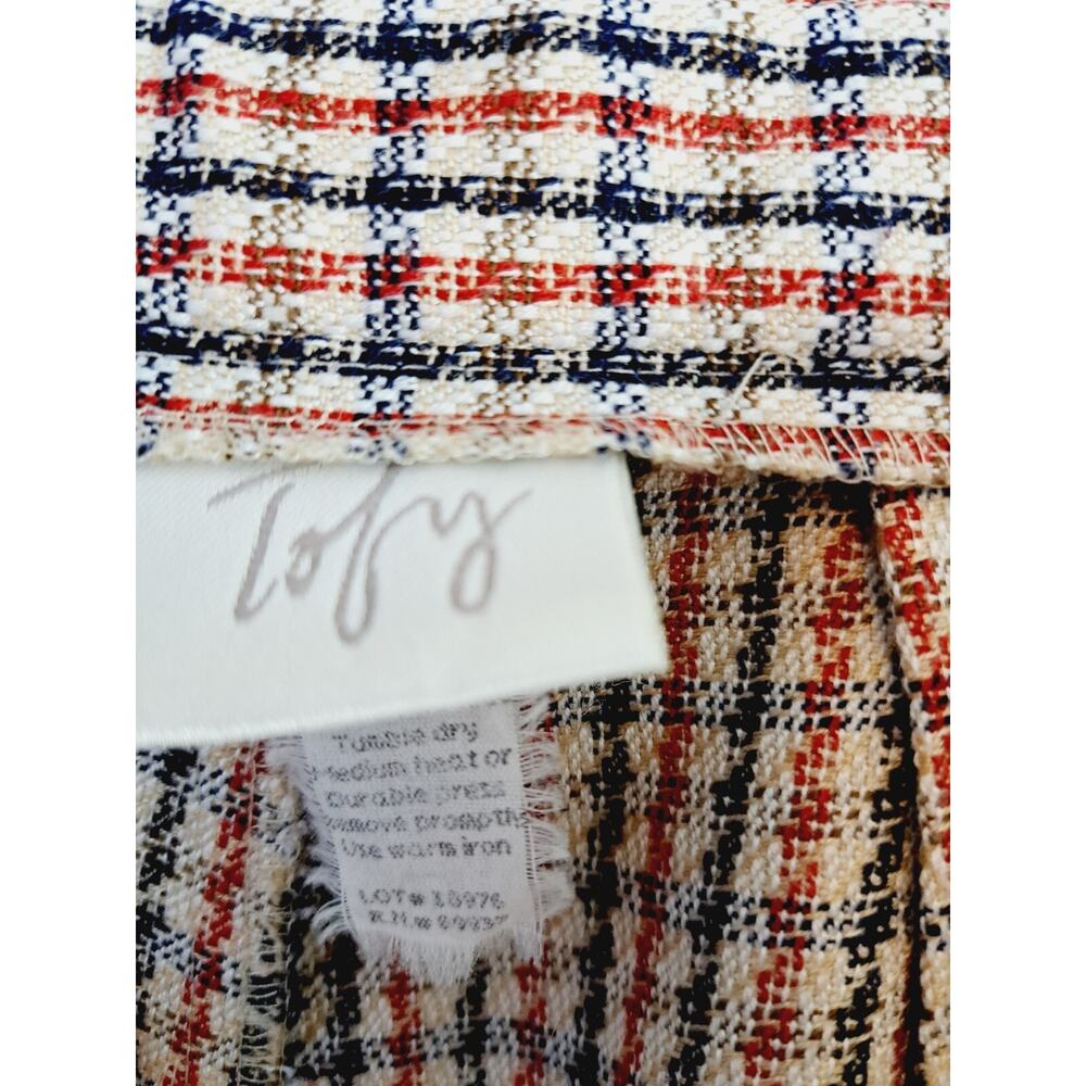 Toby Vintage Women's Cream Red Black Tweed Shorts High Rise Size 6 - Picture 6 of 8